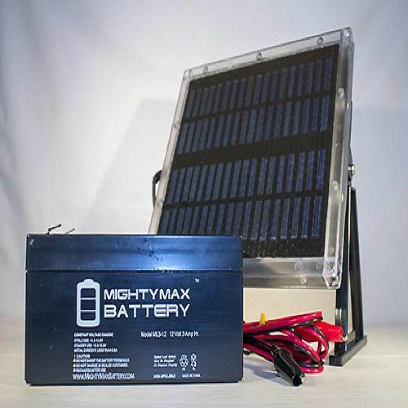 12V 3AH Replaces National NP2.6-12 + 12V Solar Panel Charger - Mighty Max Battery brand product