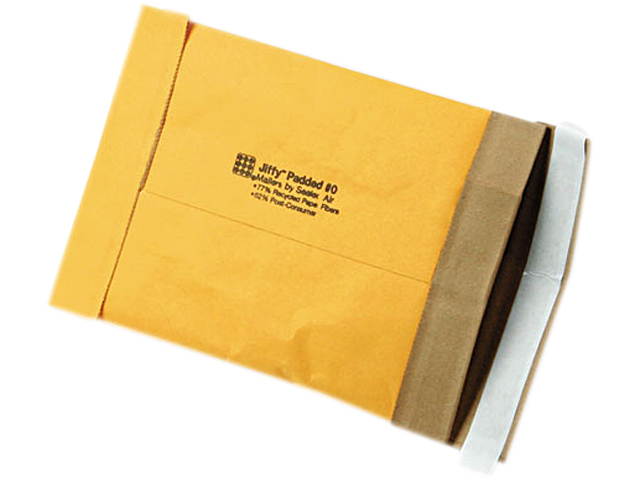 Sealed Air 85871 Jiffy Padded Self-Seal Mailer, Side Seam, #0, 6 x 10, Golden Brown, 250/Carton