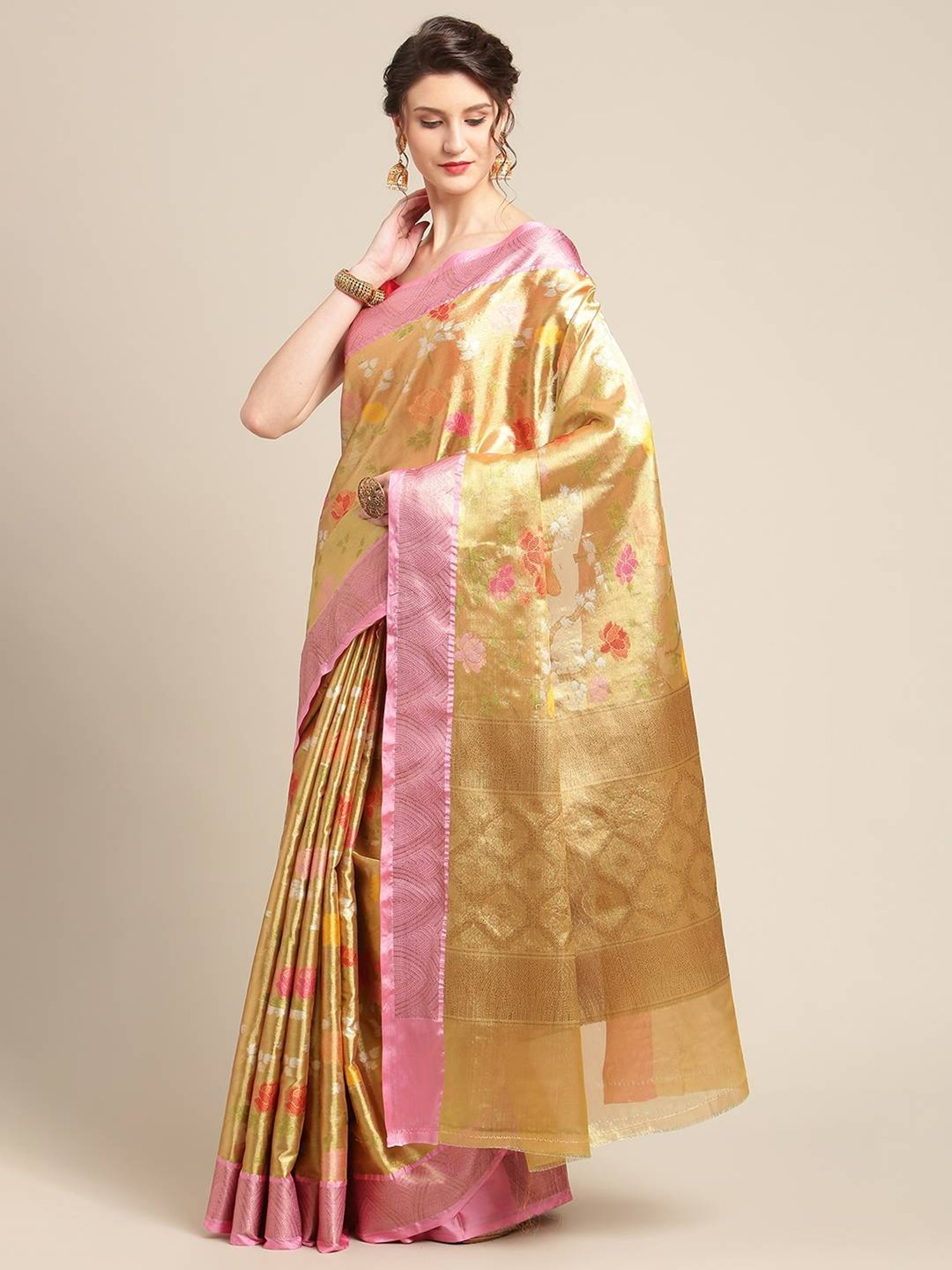 Banarasi Silk Works  Woven Saree with Blouse