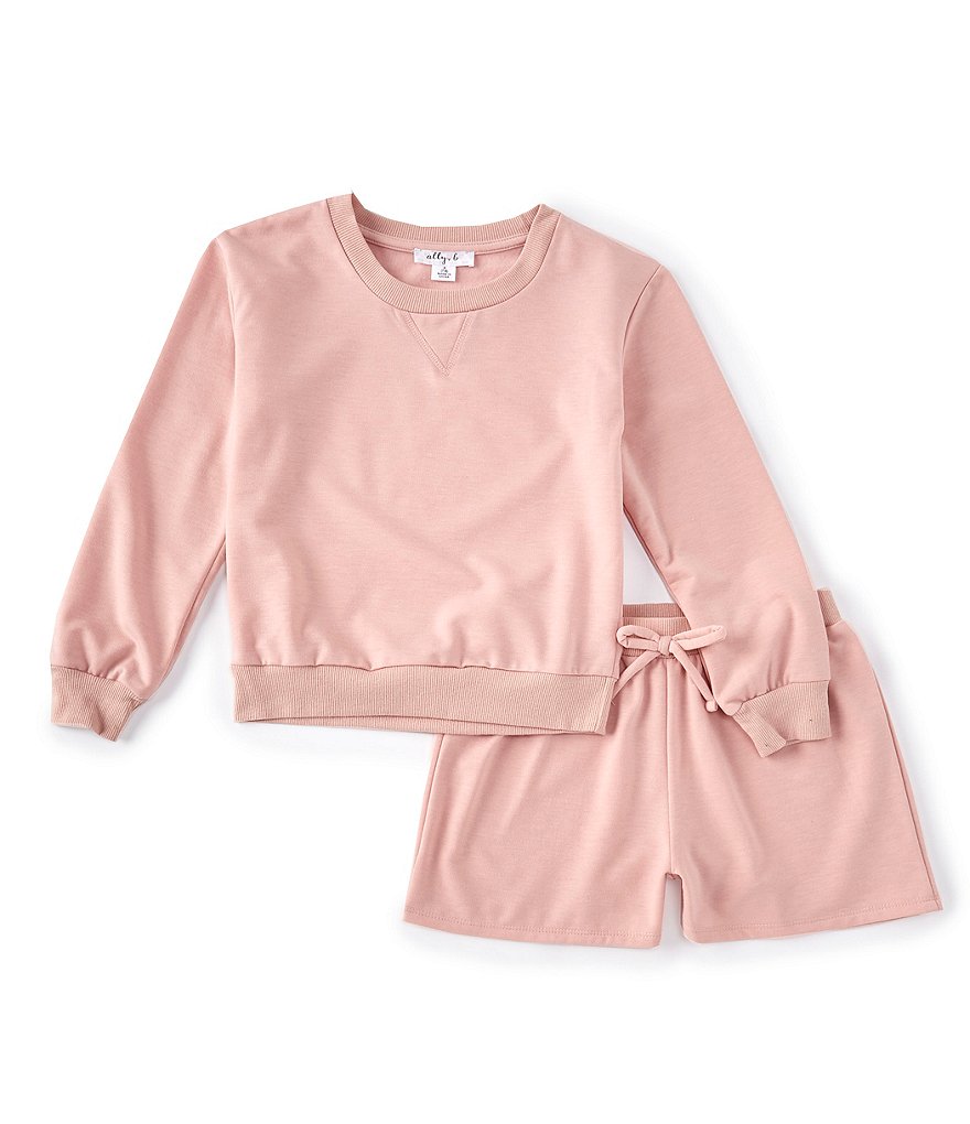 Ally B Big Girls 7-16 Sweatshirt & Shorts Matching Set