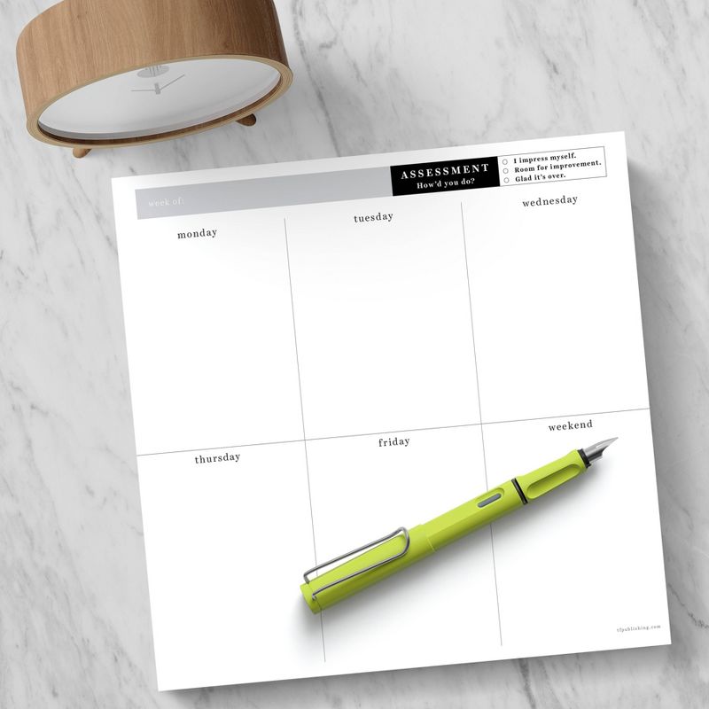Undated Square Executive Weekly Schedule Pad - The Time Factory