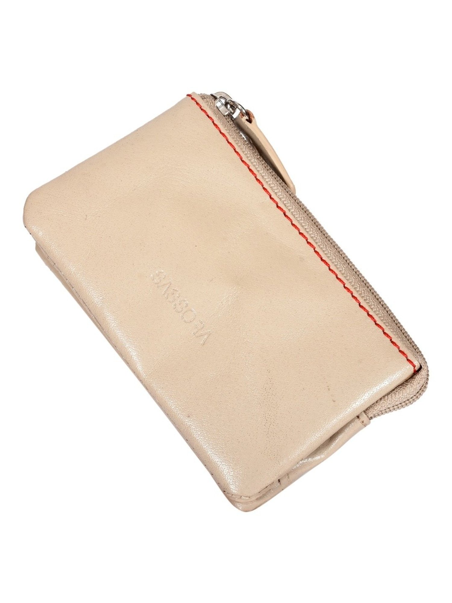 SASSORA JONAS Beige Leather Textured Wallet