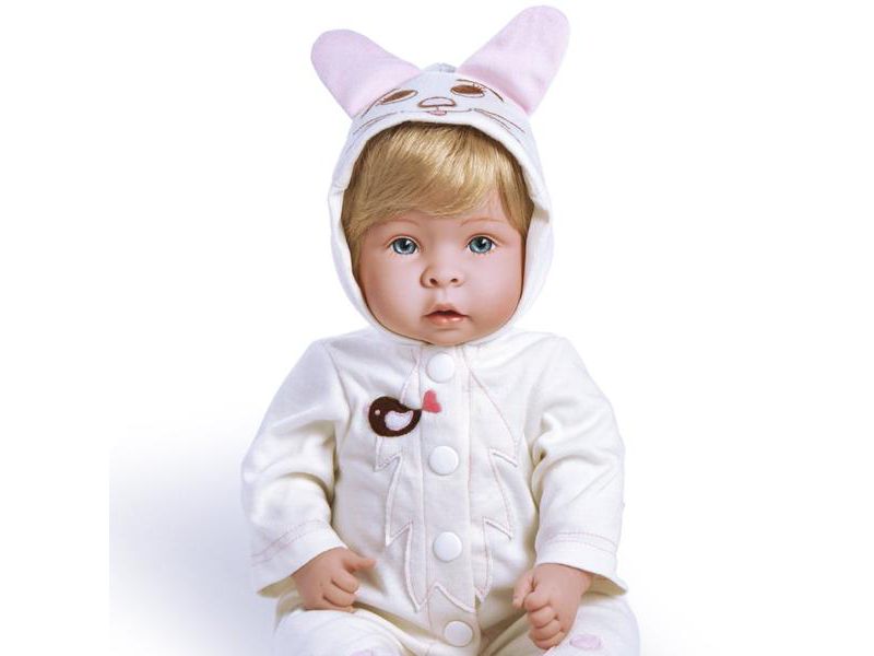 Paradise Galleries "Molly & Fluffy" Soft Baby Doll.  17" weighted baby doll comes with 8 Accessories.  Age 3+
