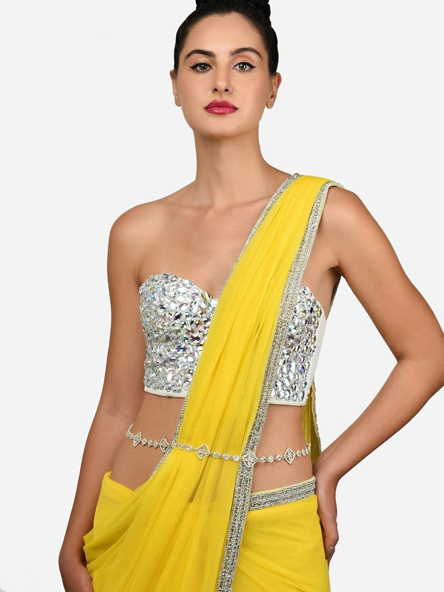 Zaveri Pearls Gold Tone Traditional Kundan Pearls Embellished Bridal Kamarbandh-ZPFK15972