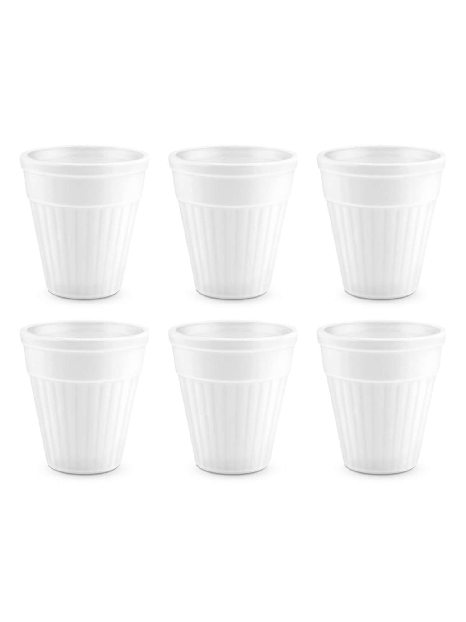 Larah by Borosil White Ceramic Opalware Mug - Set of 6 160ml