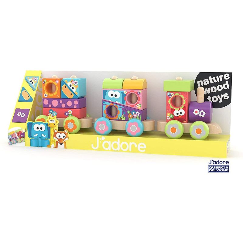 J'adore Wooden Animal Print Stacking Train