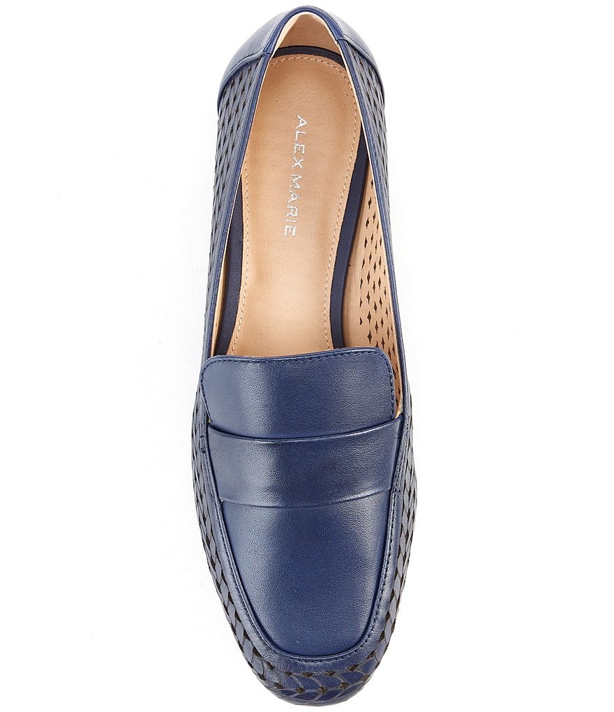 Alex Marie Arlias Perforated Woven Detail Loafers
