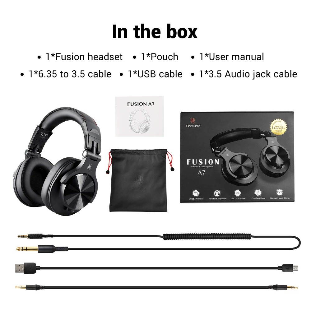 Fusion Bluetooth Over Ear Headphones, Studio Recording Headphones with Share-port, Wired/Wireless Professional Monitor