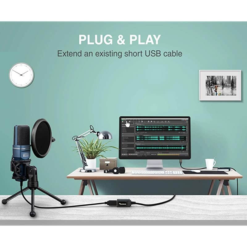 USB Extension Cable 10M 32FT Active USB 20 Type A Male to A Female Repeater Cable for Game Consoles Printer Camera