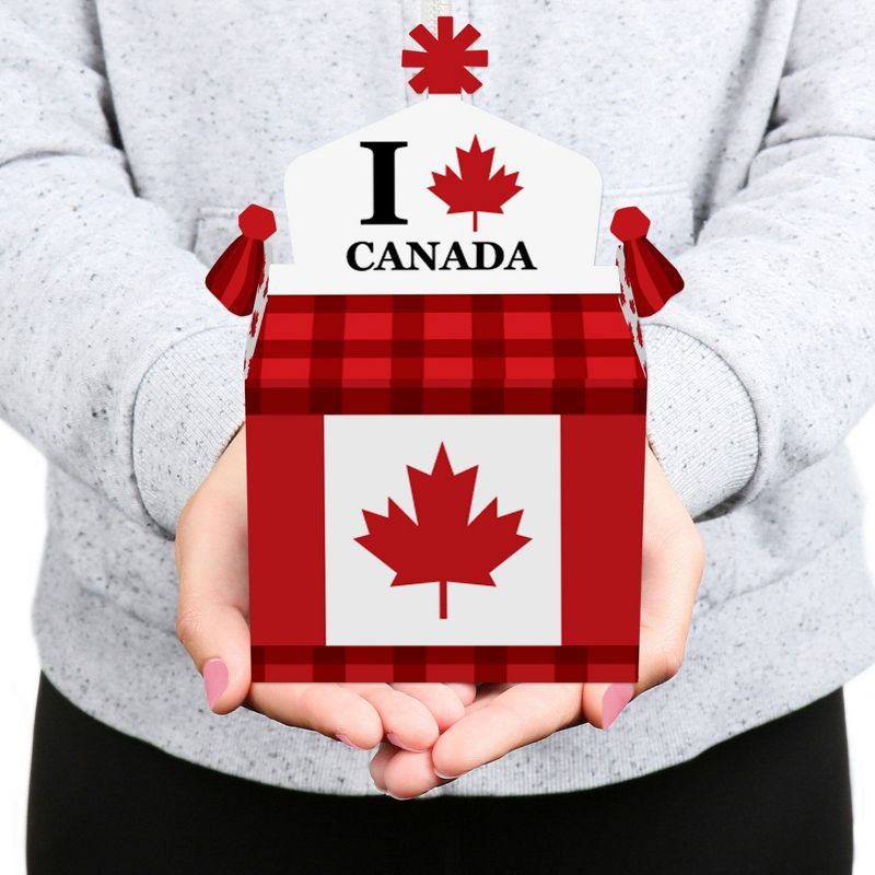 Big Dot of Happiness Canada Day - Treat Box Party Favors - Canadian Party Goodie Gable Boxes - Set of 12