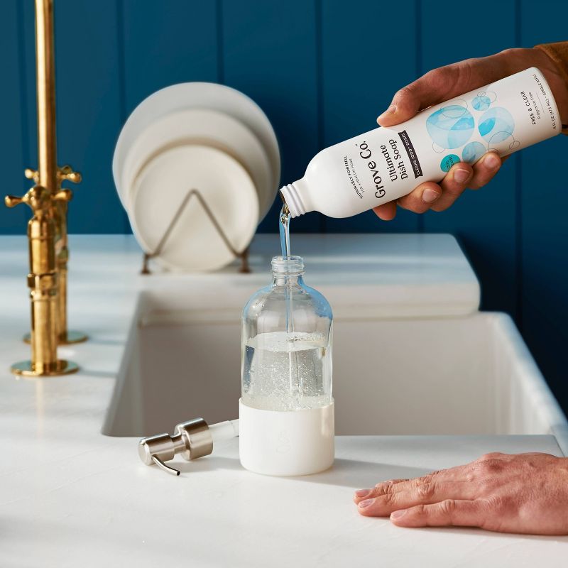 Grove Co. Ultimate Dish Soap Refill in Aluminum Bottle - Free & Clear - 16 fl oz