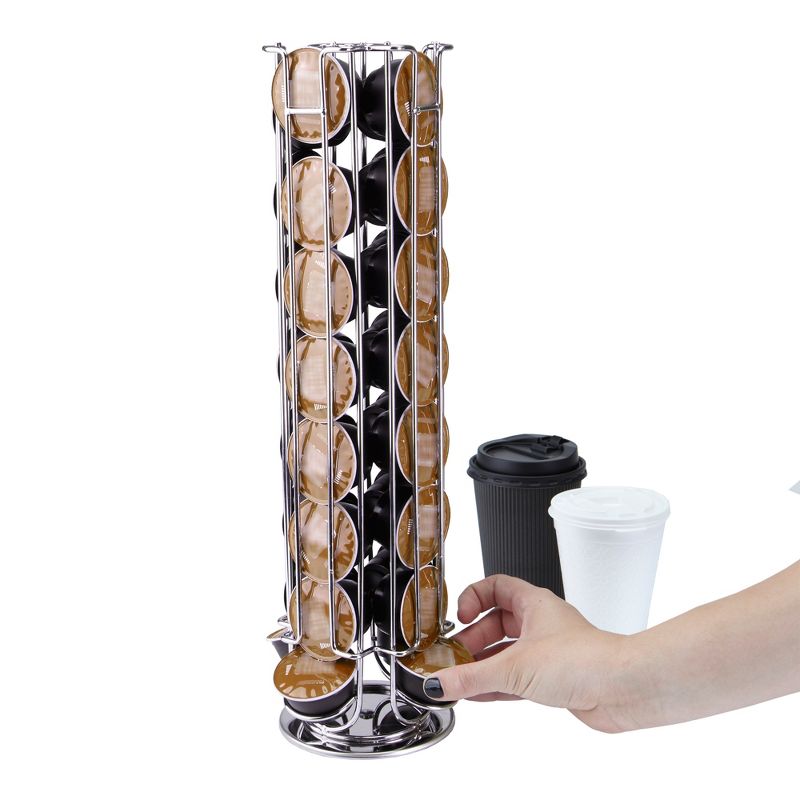 Mind Reader 32 Capacity Dolce Gusto Metal Pod Holder Dispenser, Silver