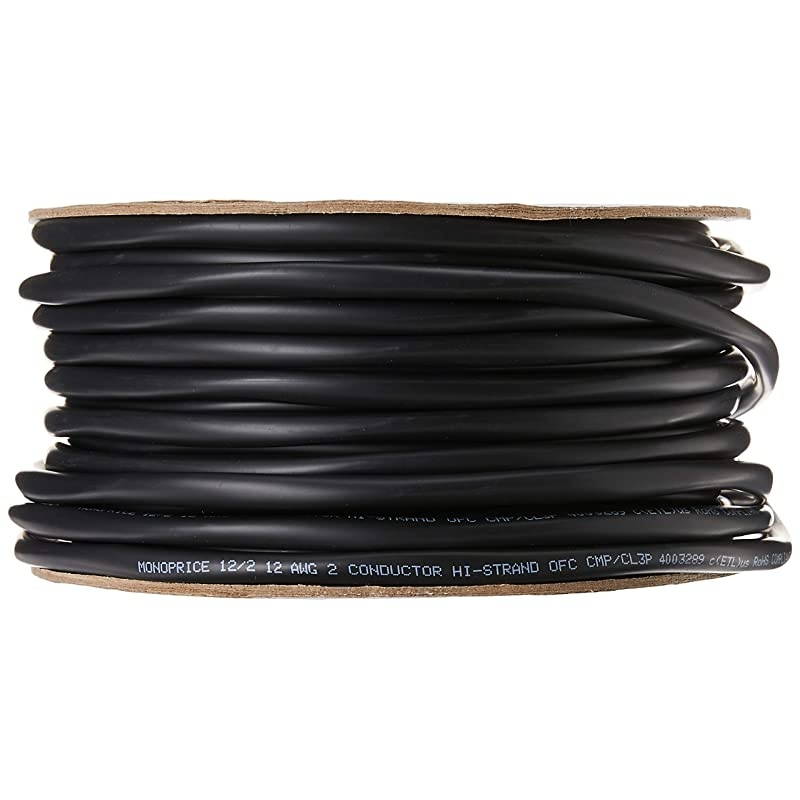 Nimbus Series 12 Gauge AWG 2 Conductor CMPRated Speaker WireCable 100ft UL Plenum Rated 100 Pure Bare Copper with Color Coded Conductors