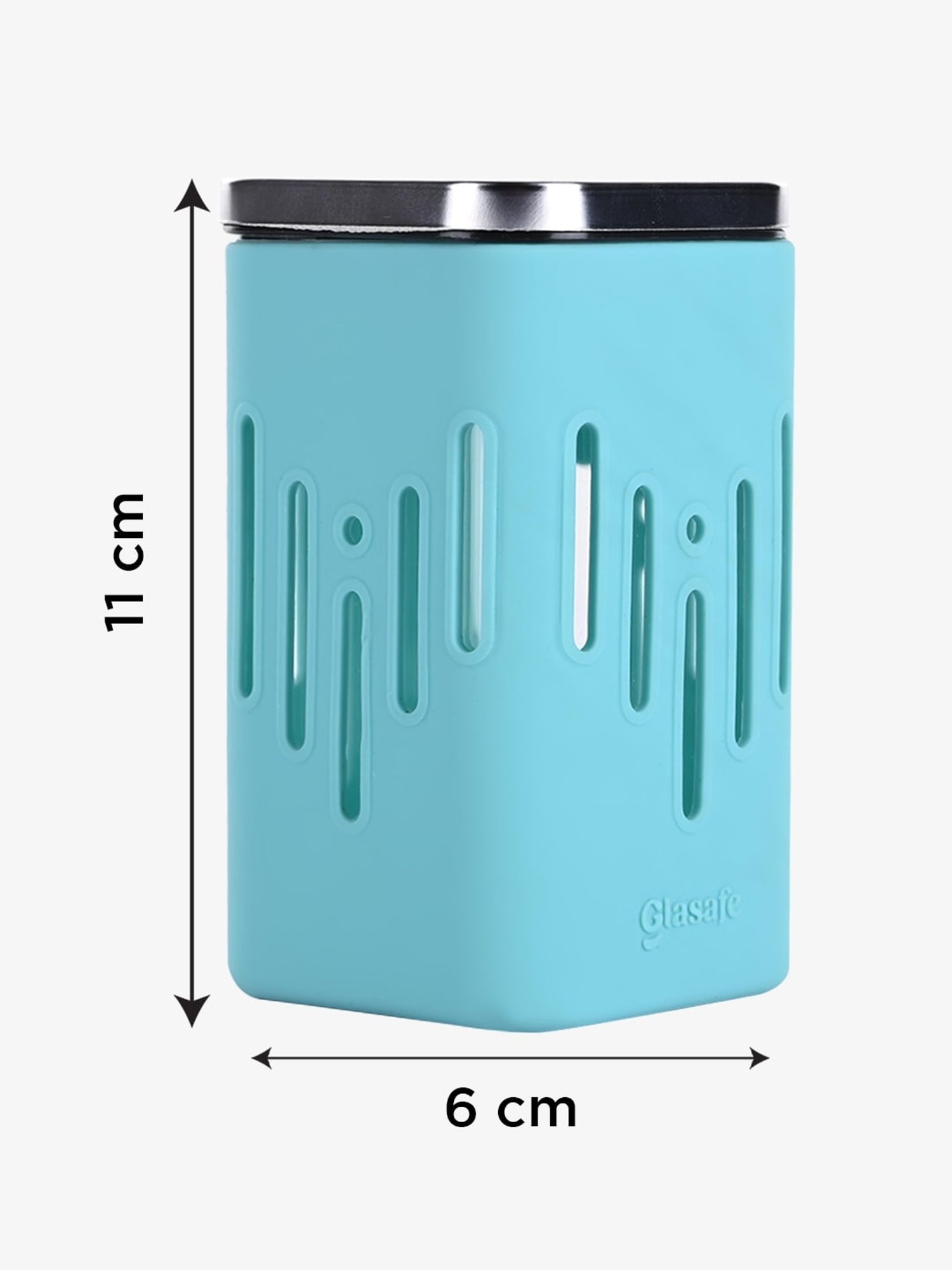 Glasafe 'O' Grip Mellow Green Borosilicate Containers - Set of 4 (250ml)