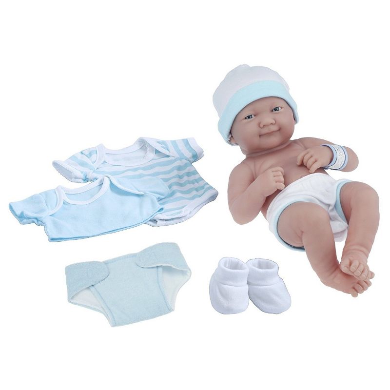 JC Toys La Newborn 14" Baby Doll 8pc Set - Blue