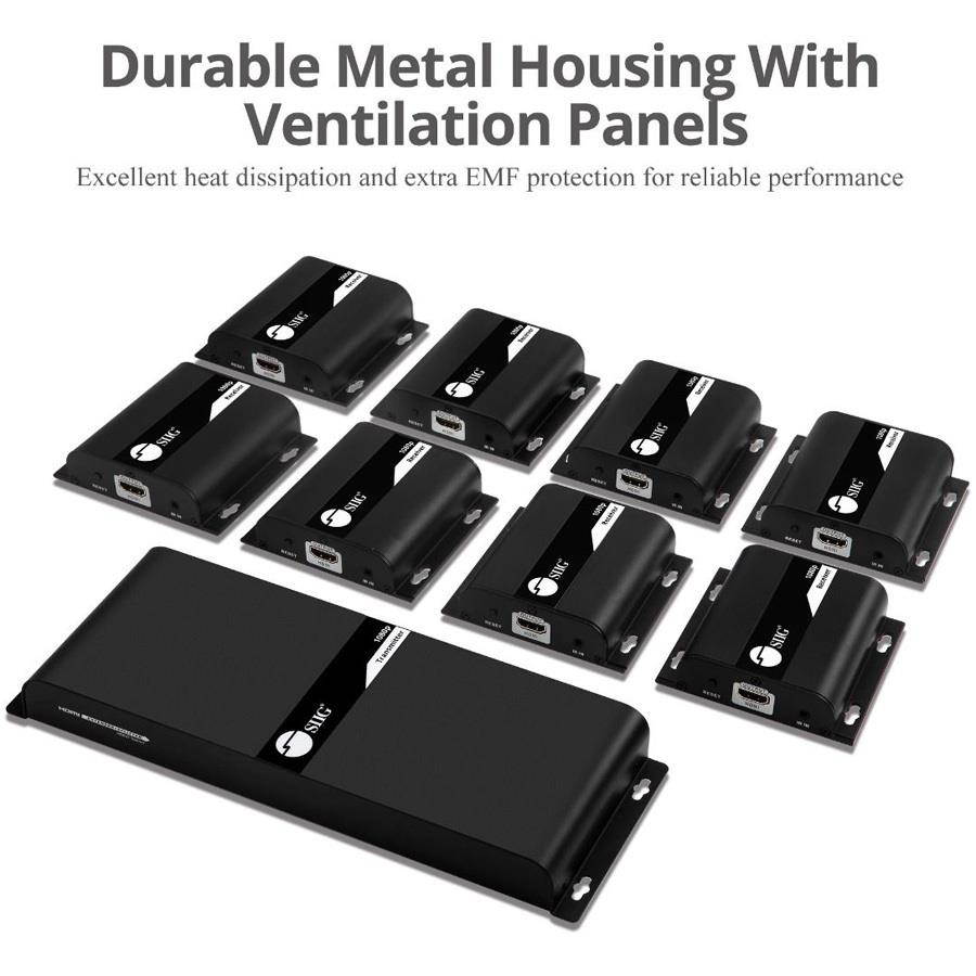 SIIG 1x8 HDMI Splitter HDbitT over IP Extender 120m CEH25G11S1