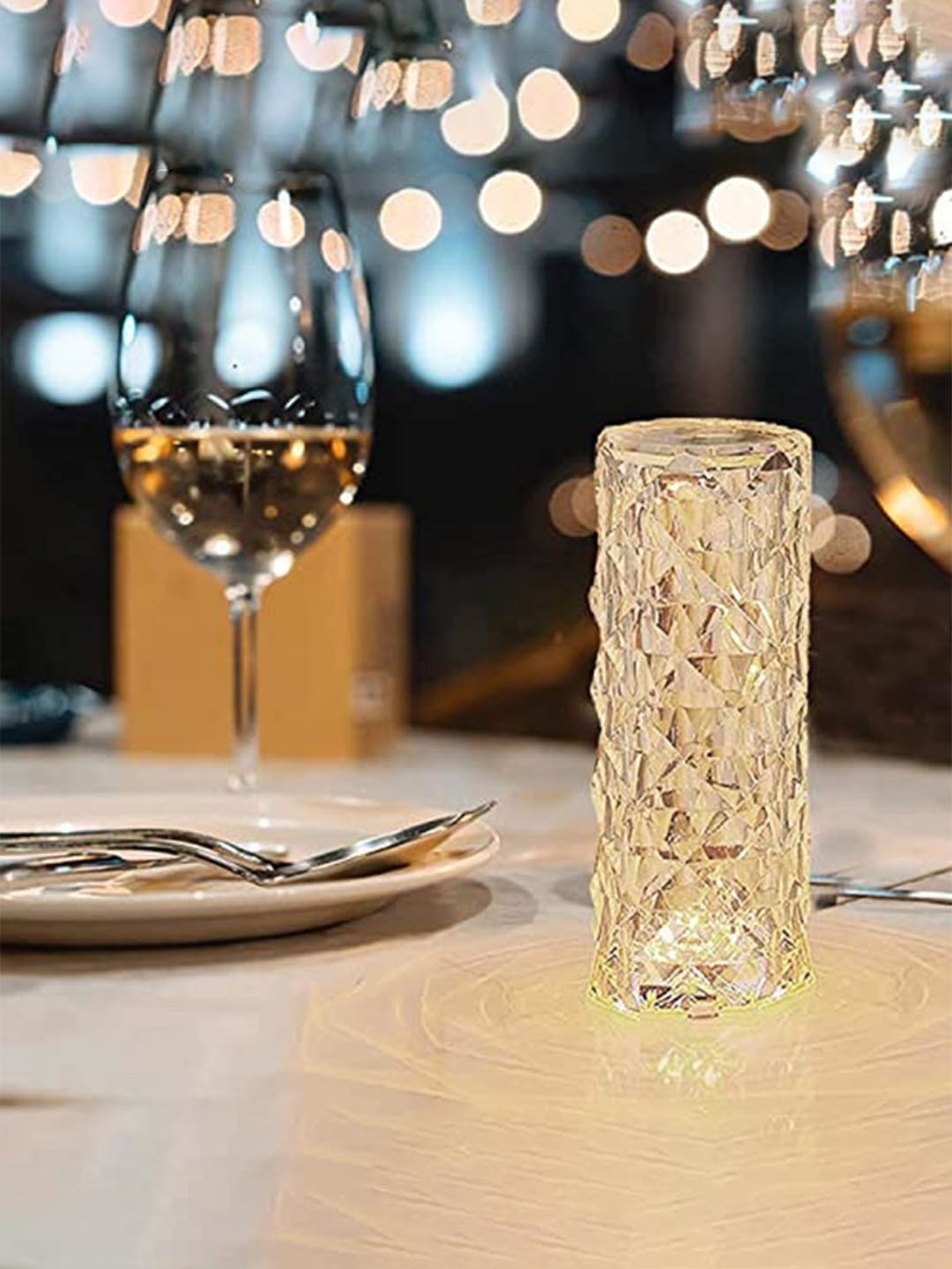 Xergy Crystal Diamond Table Lamp, 16 Colors RGB with Touch & Remote Control for Living Room, Bedroom