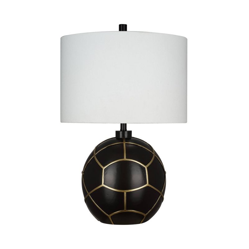 23.5" Sphere Table Lamp with Brass Highlights (Includes LED Light Bulb) Black - Cresswell Lighting