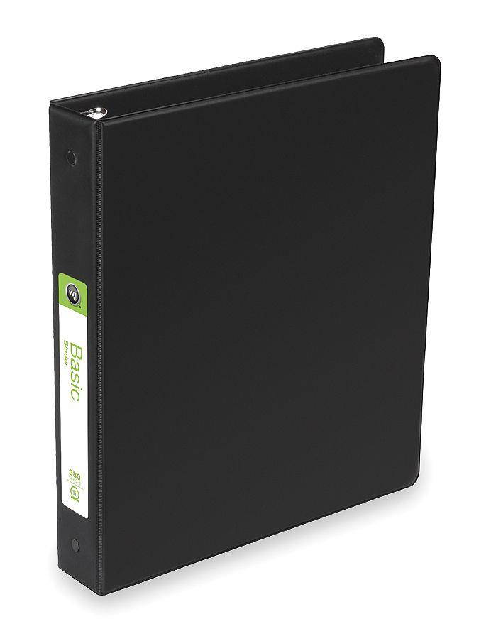 WILSON JONES W368-34NBPP 1-1/2" Round Ring Basic Binder, Black
