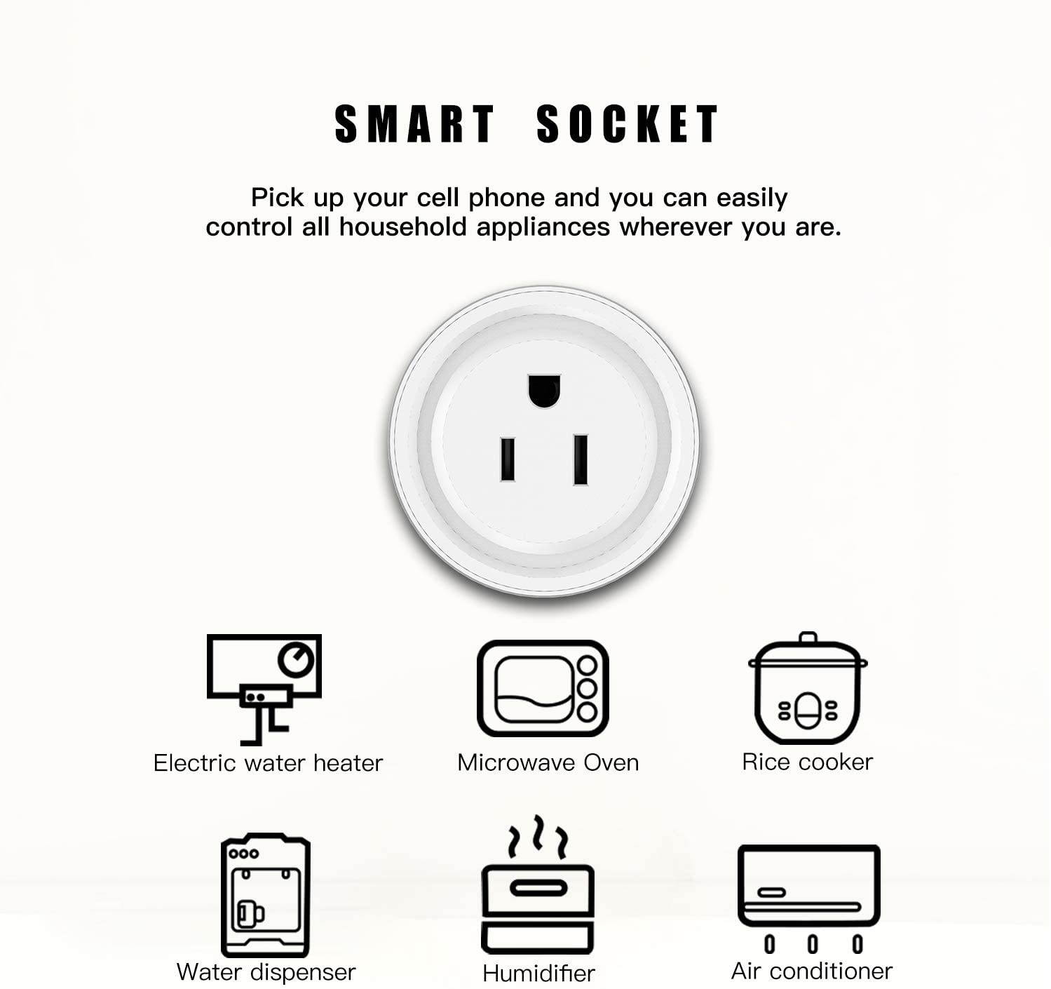 Smart Plug Compatible with Alexa Google Assistant Siri IFTTT, MagicLight WiFi App Control Timer Schedule Smart Outlet, No Hub Required, FCC Certified 1200W Smart WiFi Socket (2 Pack)