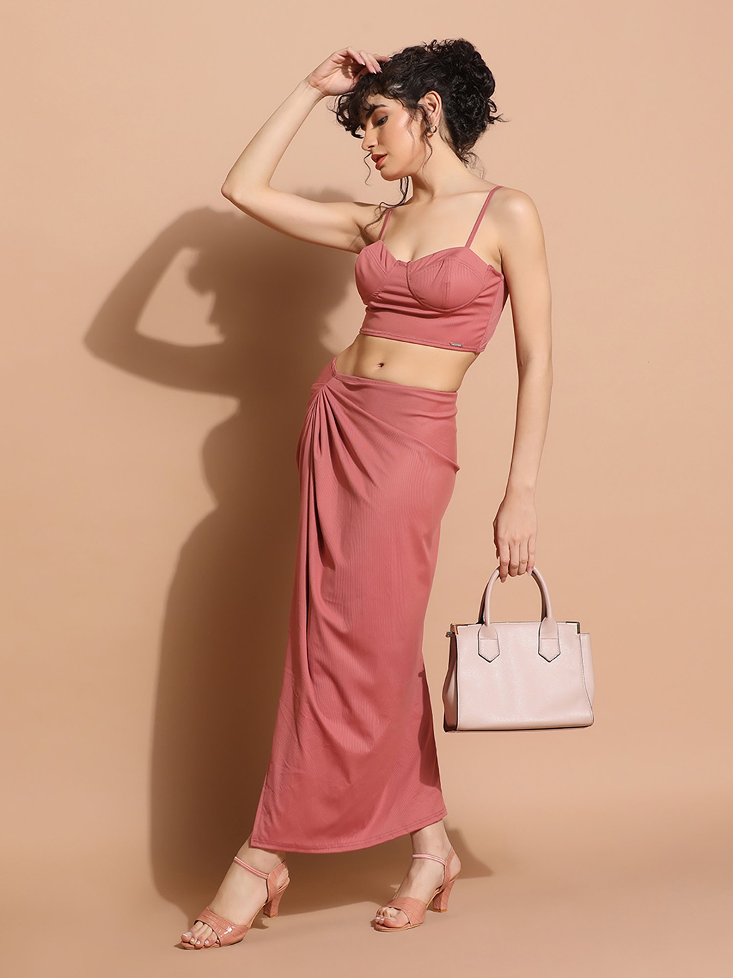 Da Intimo Pink Bralette With Skirt