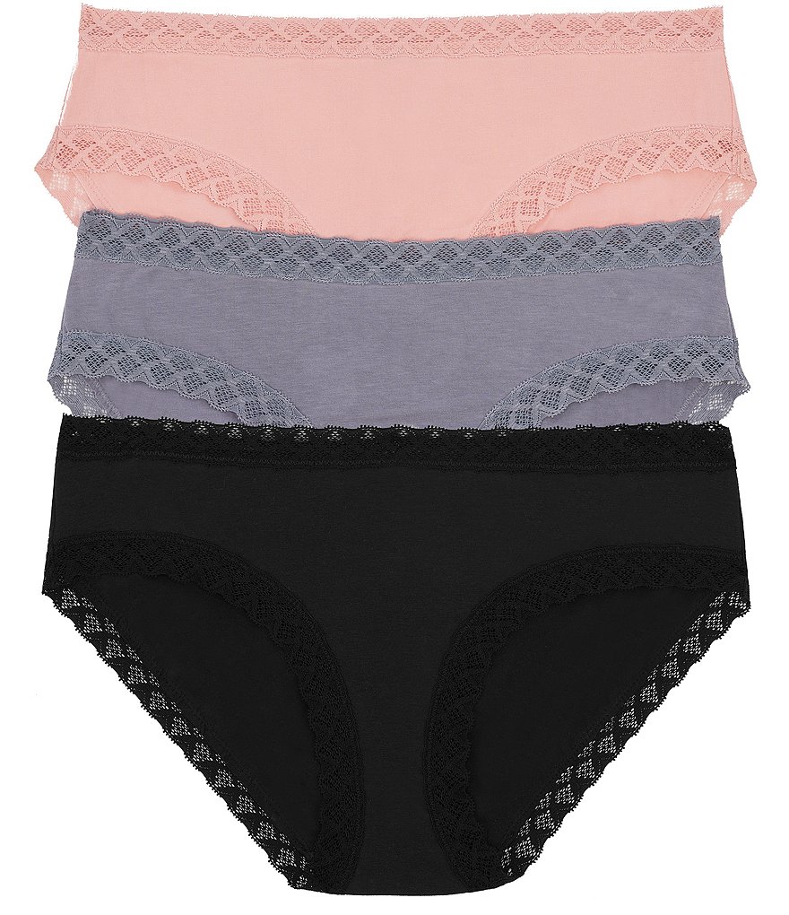 Natori Bliss Girl Lace Trim Brief Panty 3-Pack