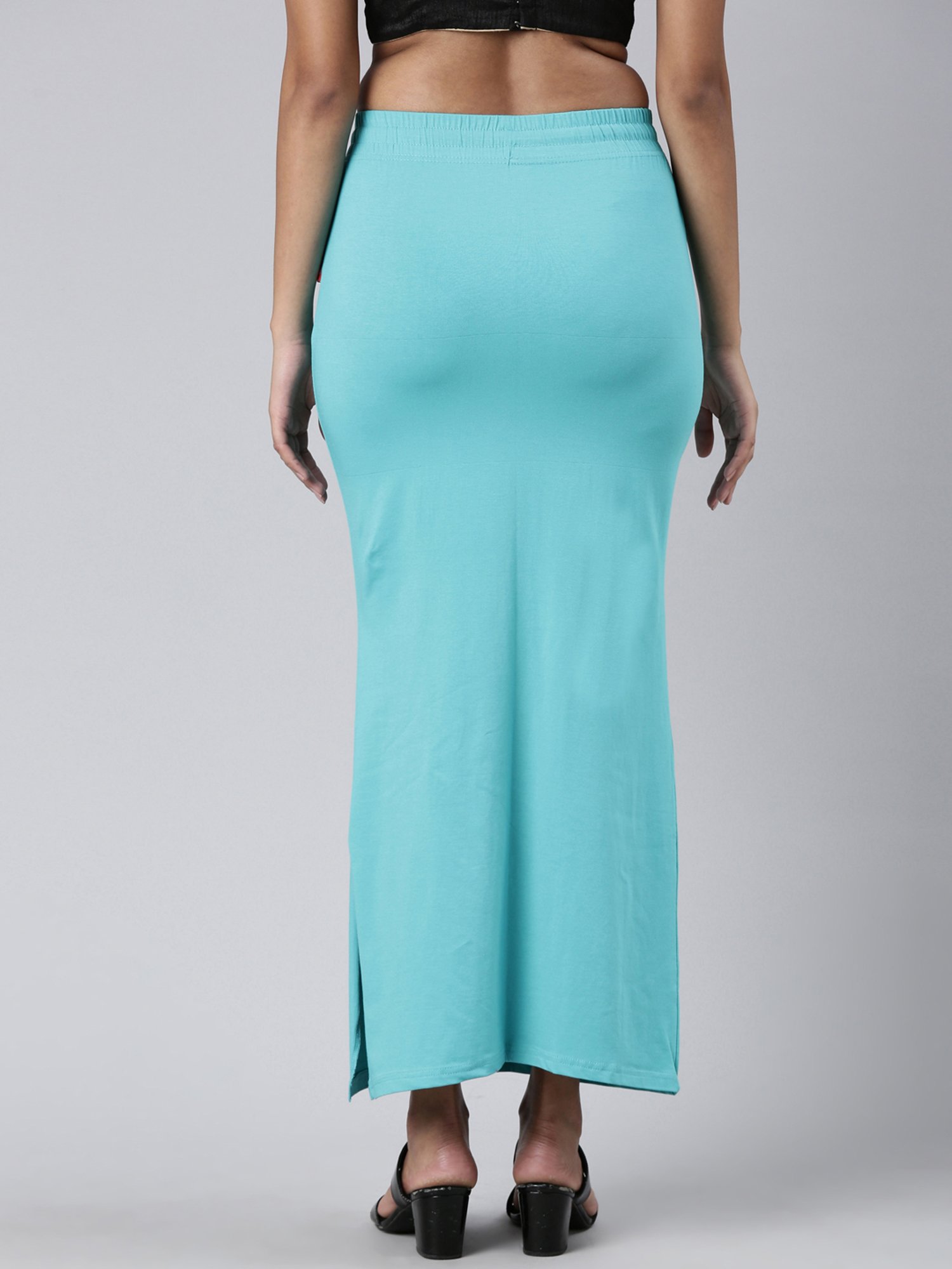 JCSS Turquoise Cotton Saree Shapewear