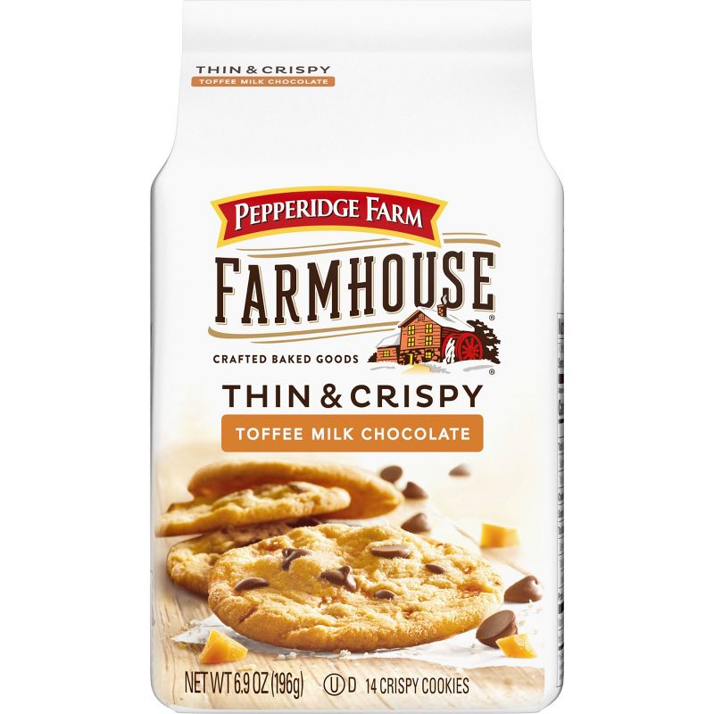 Pepperidge Farm Farmhouse Thin & Crispy Toffee Milk Chocolate Cookies - 6.9oz