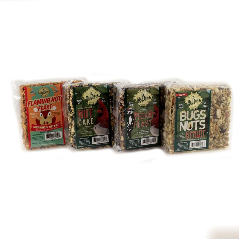Home & Garden 4.25" Small Seed Cake Assortment S/4 No Mess Never Melt Mr Bird  -  Bird And Wildlife Food