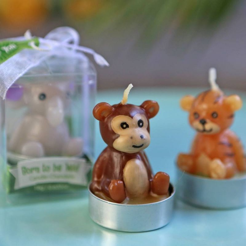 4ct 'Born to be Wild' Animal Candles in Gift Packaging