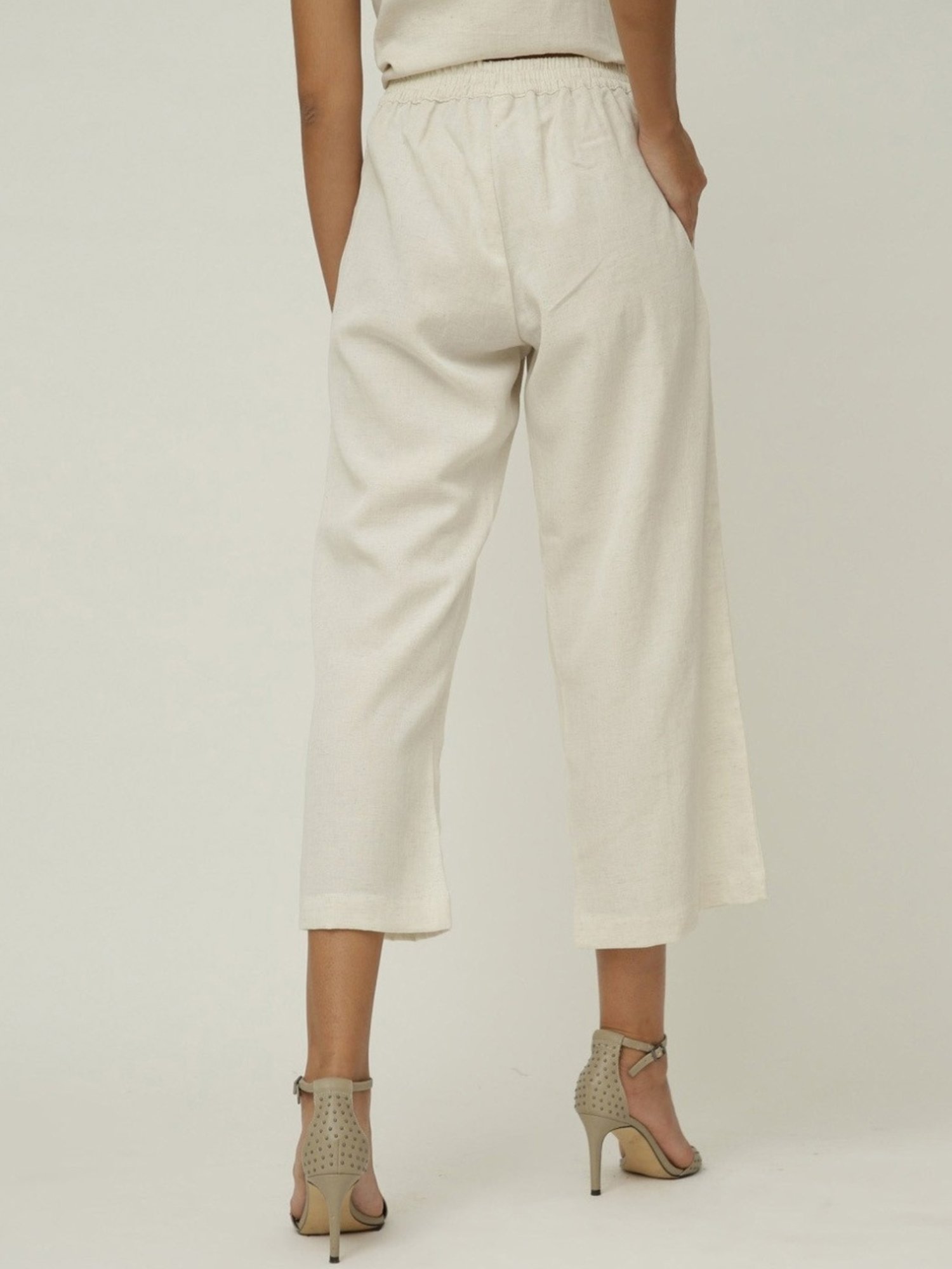 Saltpetre Classic Linen Coffee Brown Overlay & Cream Wide Leg Trouser Coord Set