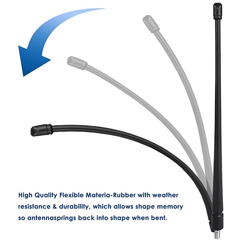 Antenna for Jeep Wrangler Unlimited 20072019 JK JKU JL JLU 138 Inch Shorty Wrangler Antenna CB Mount Kit Flexible Rubber Radio Antenna Replacement