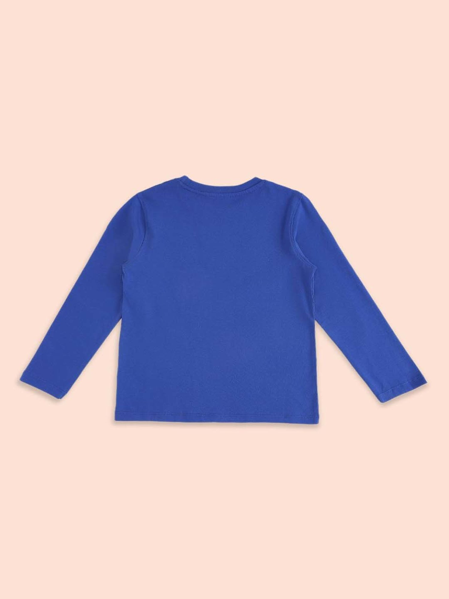 Pantaloons Baby Kids Blue & Grey Cotton Printed Full Sleeves T-Shirt