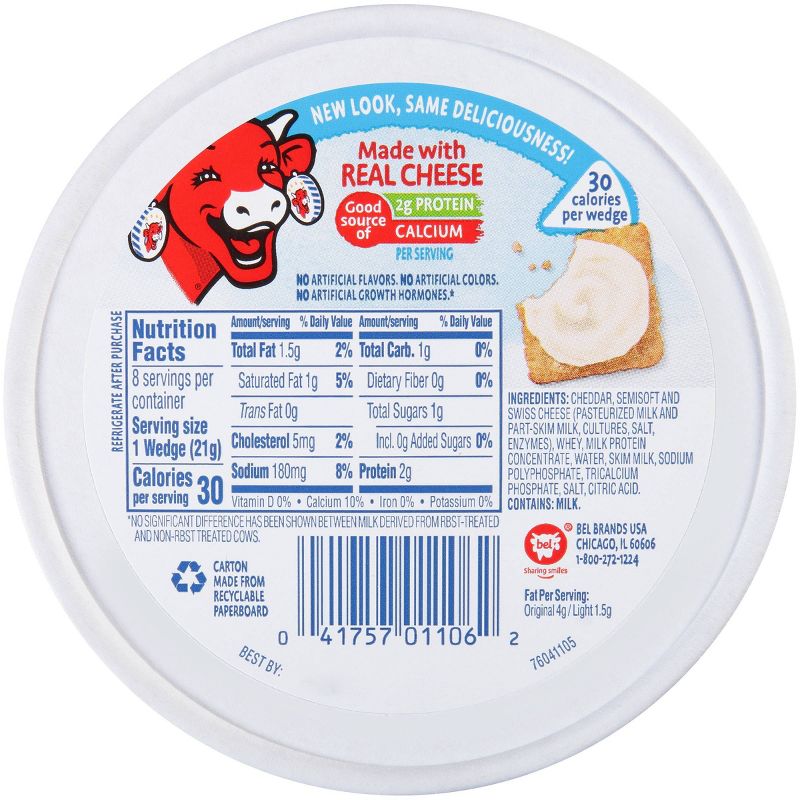 The Laughing Cow Spreadable Light Swiss Cheese Wedges - 8ct