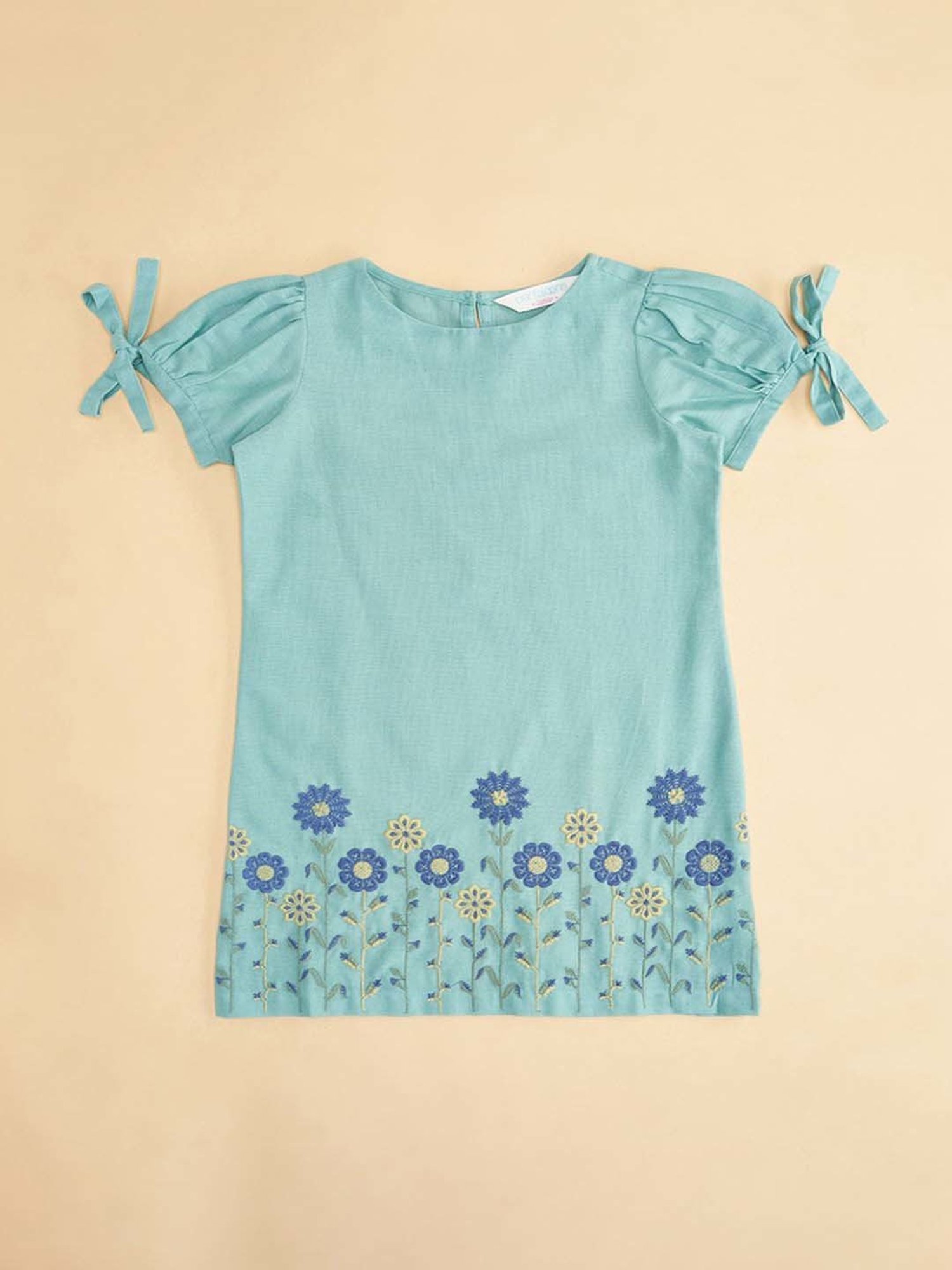 Akkriti by Pantaloons Kids Sage Green Cotton Floral Print Dress