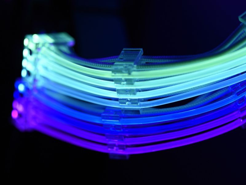 Graphics Card 6+2Pin 8Pin Male to Male Adapter Power Cable for Great Wall Dragon Module Power Supply with Net Cover,Black,about 58cm