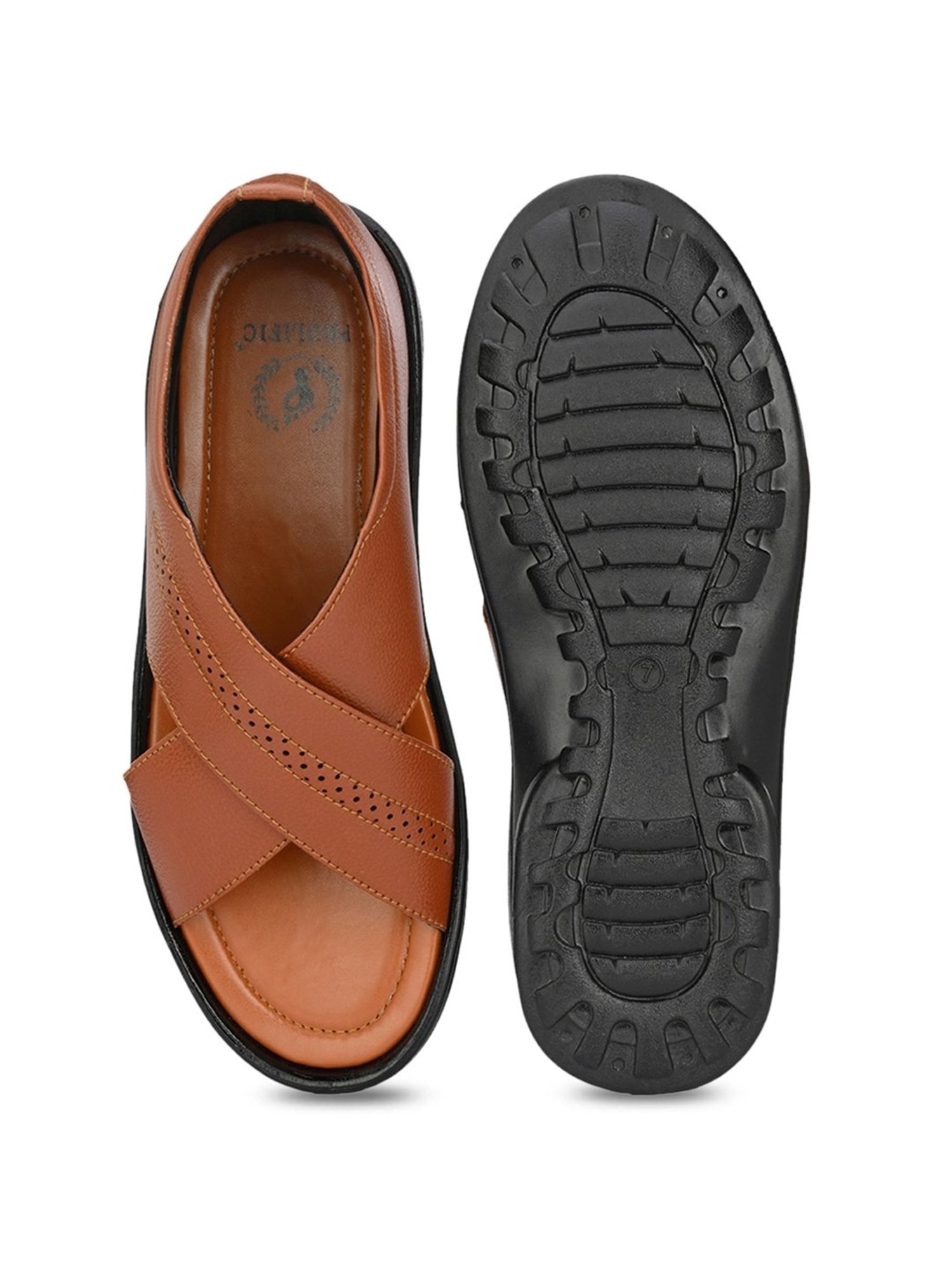 Prolific Men's Tan Cross Strap Sandals