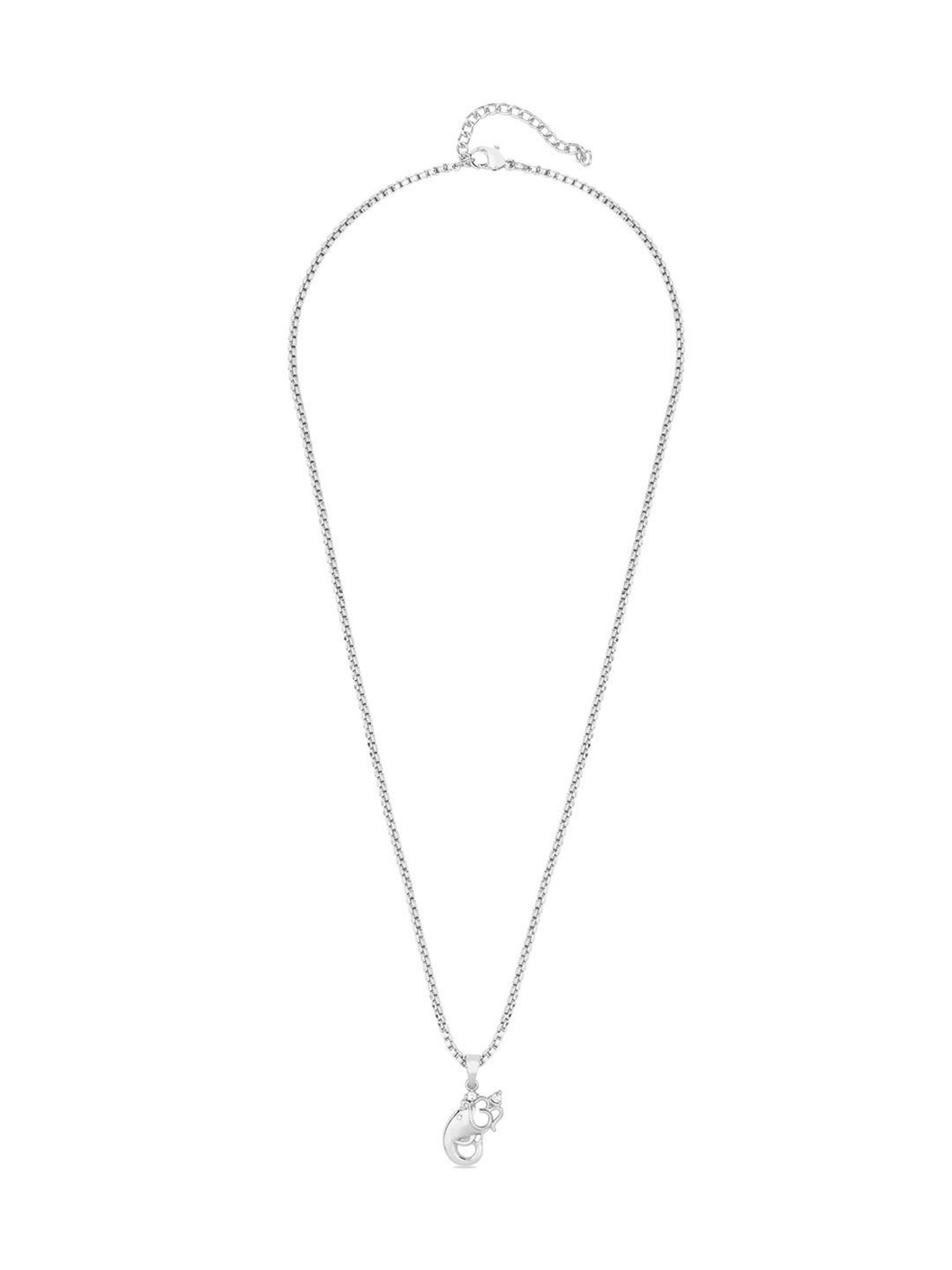 The Bro Code Silver-Plated OM Ganesh Pendant Necklace for Men