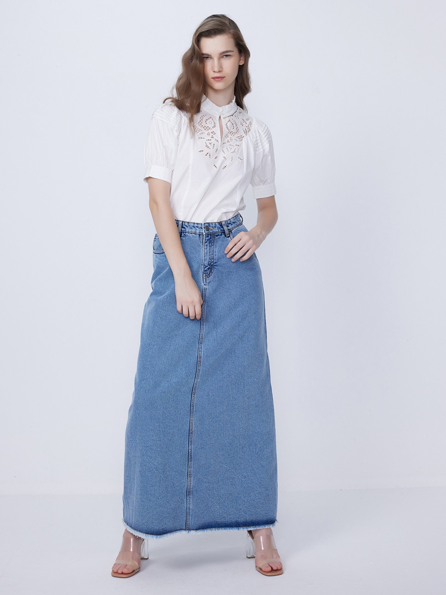 Cover Story Blue Maxi Skirt
