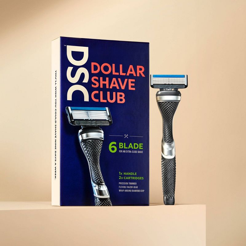 Dollar Shave Club Razor Handle + Two 6-Blade Cartridges