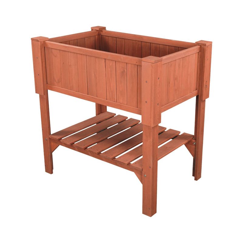 Rectangular Raised Rectangular Planter Box - Brown - Leisure Season