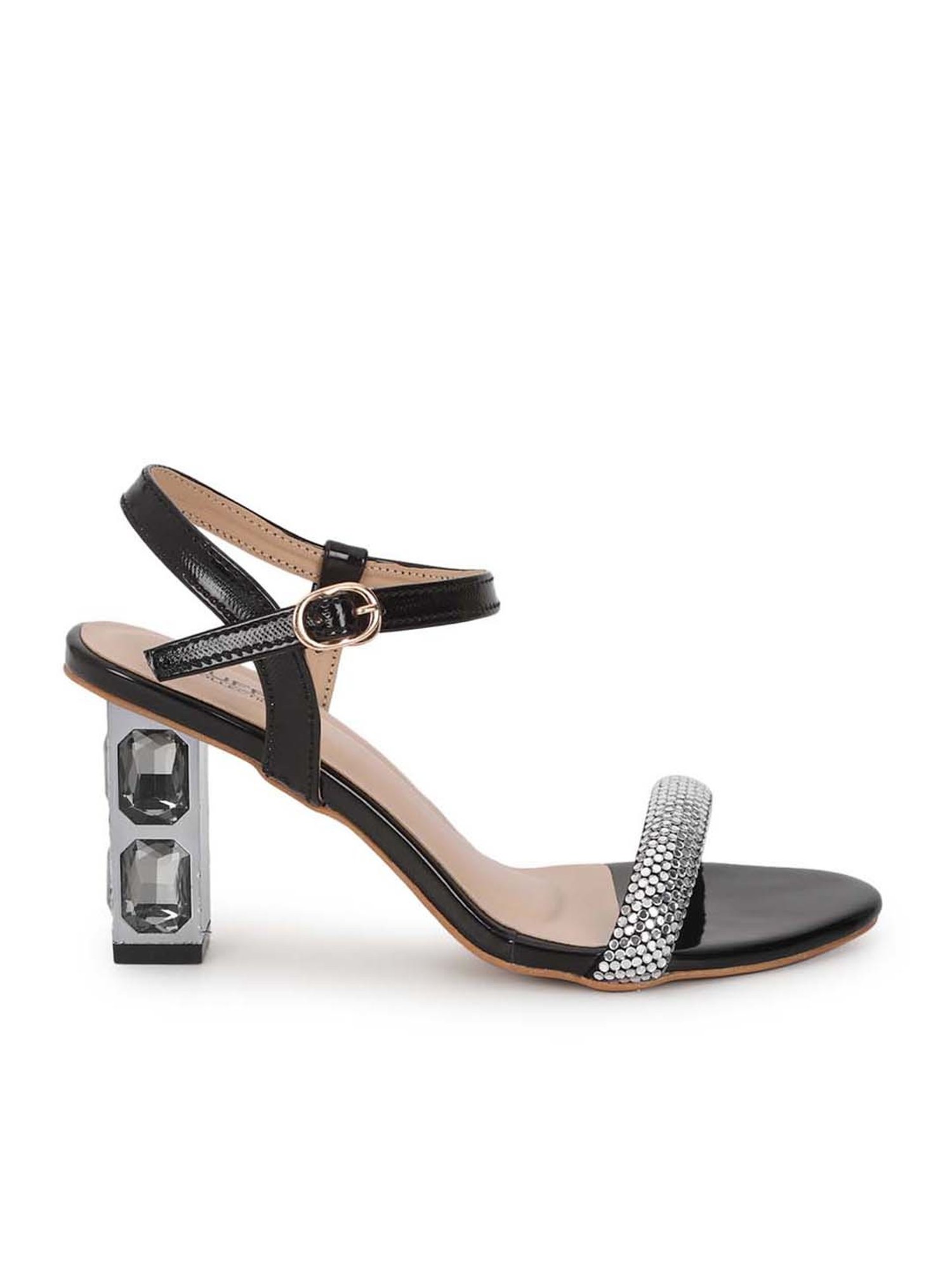 Truffle Collection Women's Black Ankle Strap Sandals
