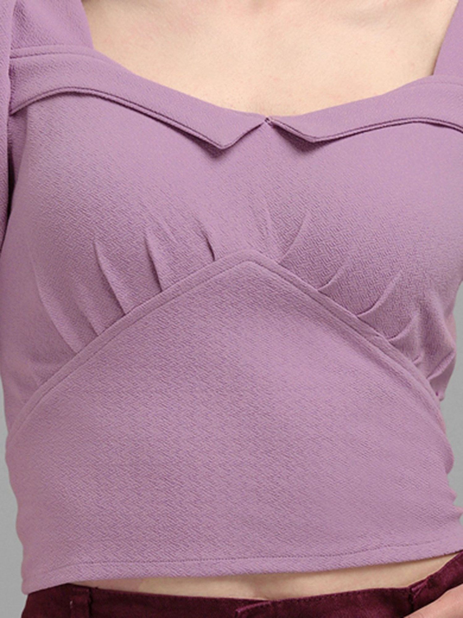 PURVAJA Purple Regular Fit Crop Top