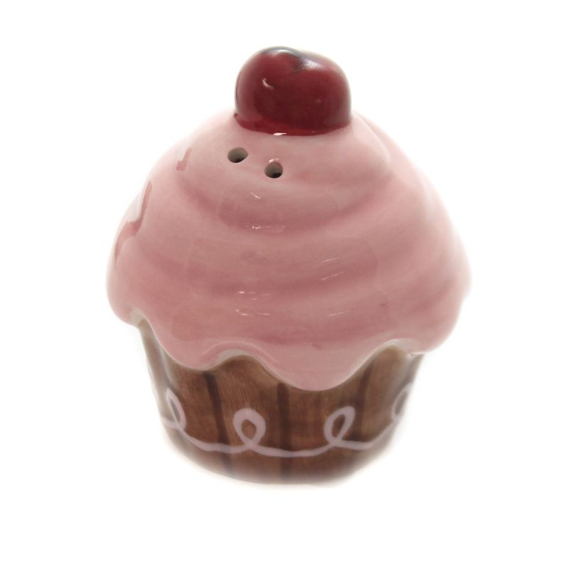 Tabletop 2.5" Cupcake Salt/Pepper Icing Cherry Party Cosmos Gifts Corp.  -  Salt And Pepper Shaker Sets