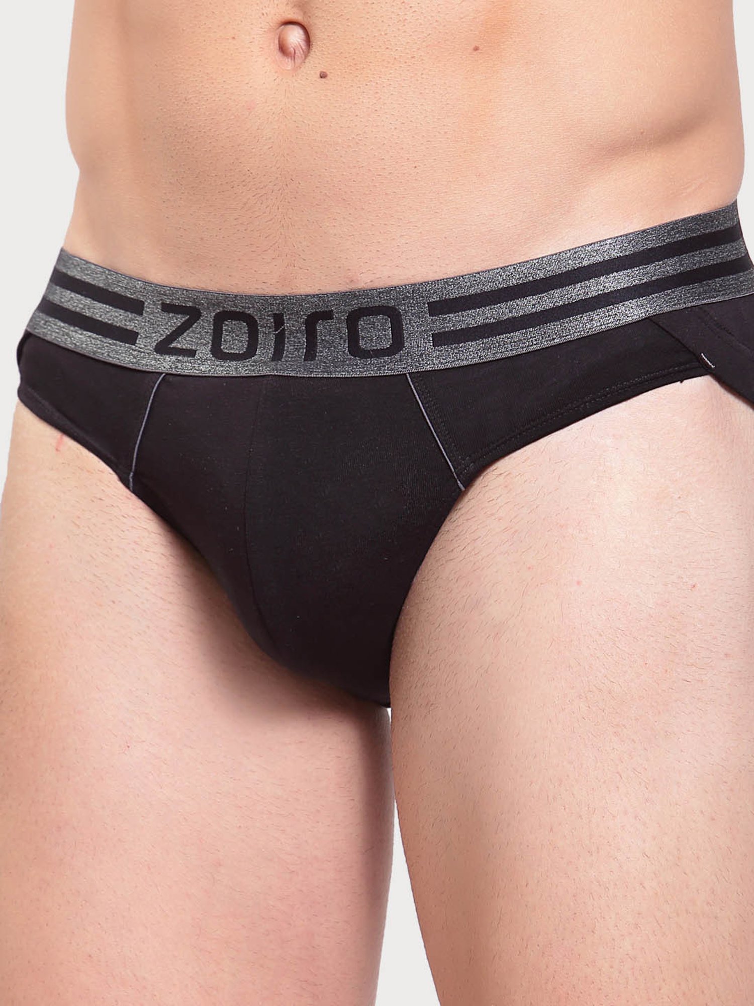 Zoiro Navy & Black Regular Fit Briefs - Pack Of 2