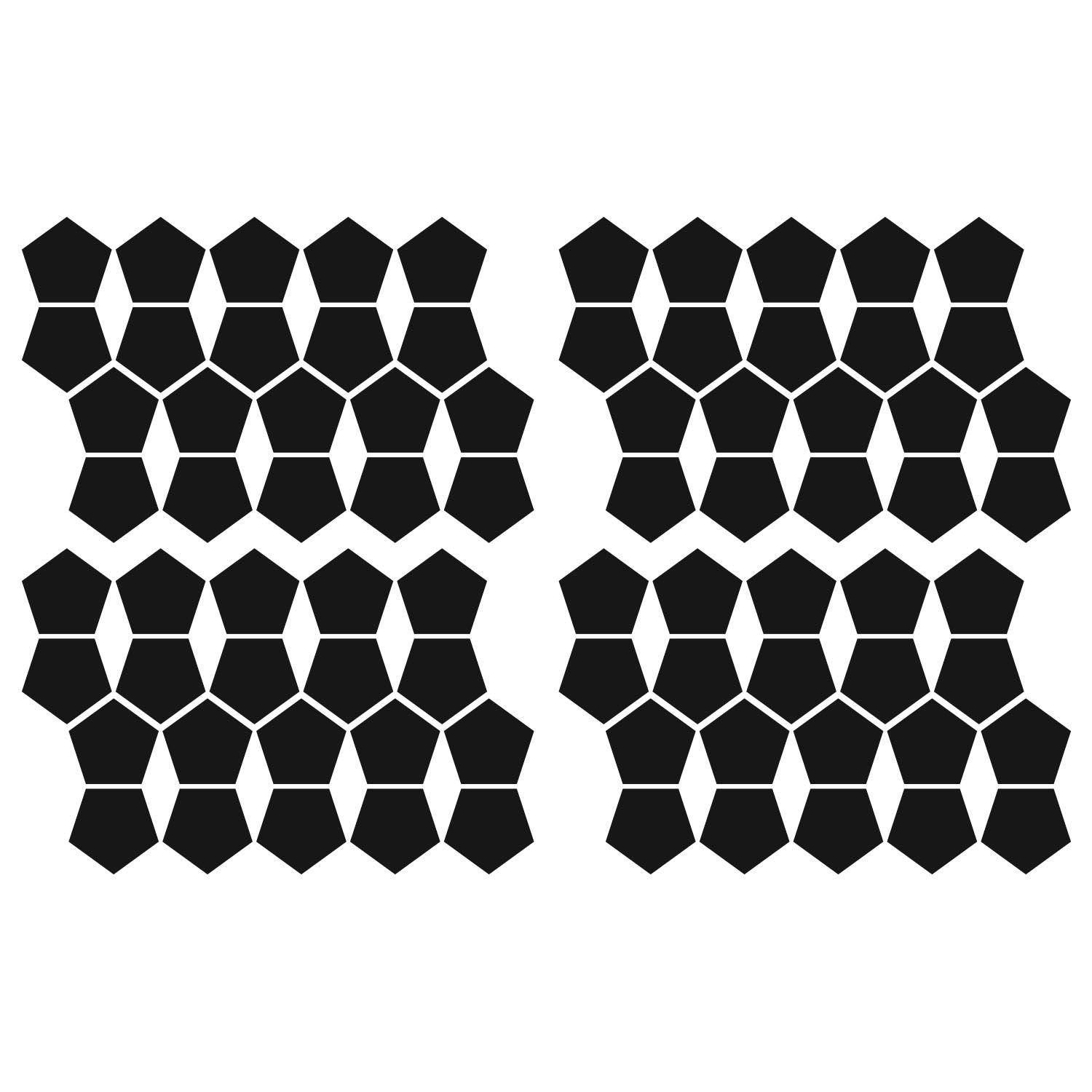 LiteMark 5.5 Inch Red Removable Pentagon Decals - Pack of 8