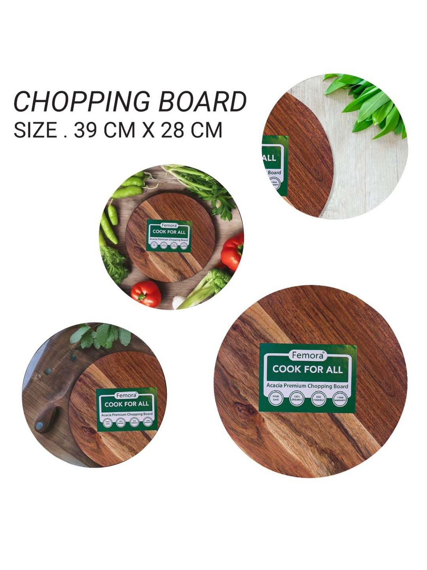 Crayton Beige & Brown Bamboo Chopping Board - Set of 1