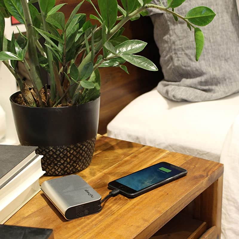 Portable Charger for iPhone &ndash; Hub 10050 mAh Internal Battery Built in Cable (Lightning, Micro USB) Power Bank Fast Charging Wall Plug USB Battery Pack External Cell Phone Backup, 55 Hrs