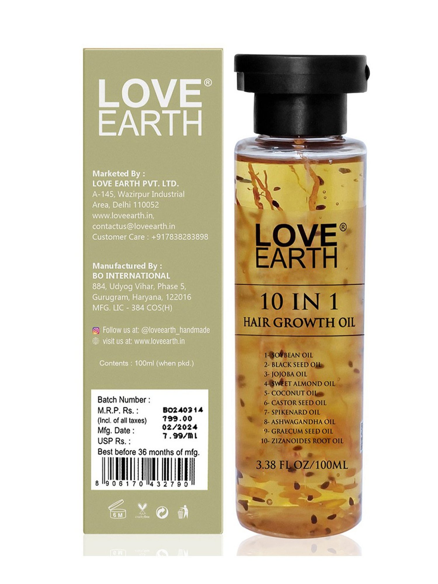 Love Earth 10 In 1 Hair Growth Oil - 100 ml