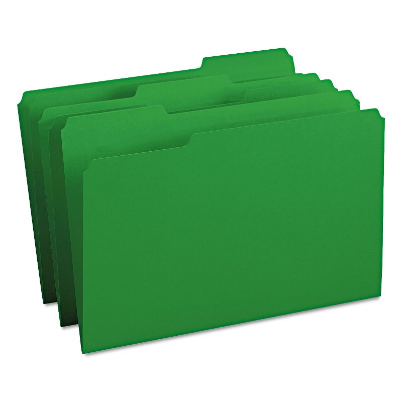 Smead File Folders 1/3 Cut Top Tab Legal Green 100/Box 17143